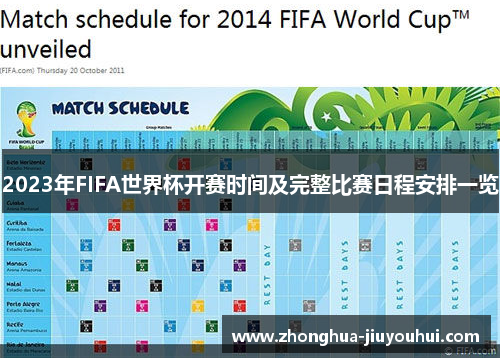 2023年FIFA世界杯开赛时间及完整比赛日程安排一览